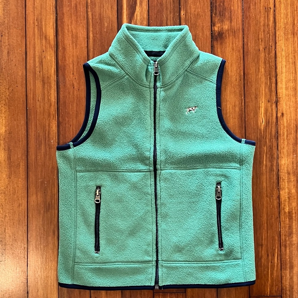 Green fleece zip up vest from crewcuts